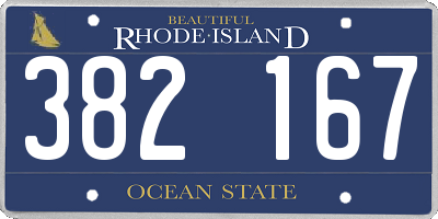 RI license plate 382167