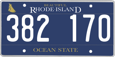 RI license plate 382170