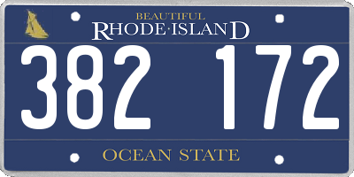 RI license plate 382172