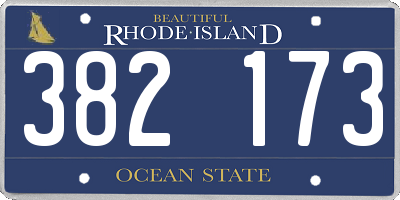 RI license plate 382173