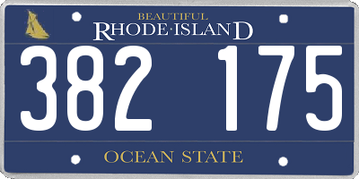 RI license plate 382175