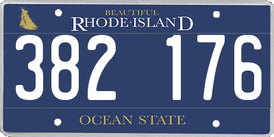 RI license plate 382176
