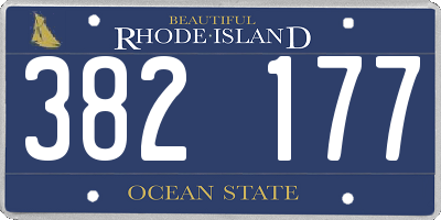 RI license plate 382177