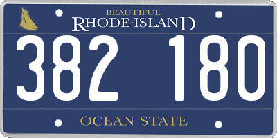 RI license plate 382180