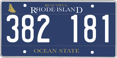 RI license plate 382181