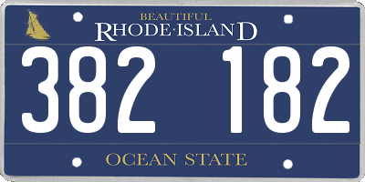 RI license plate 382182