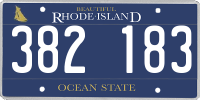 RI license plate 382183
