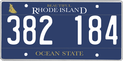 RI license plate 382184