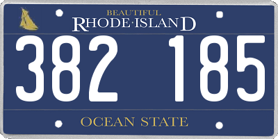 RI license plate 382185