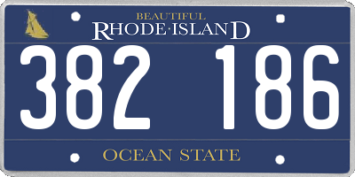 RI license plate 382186