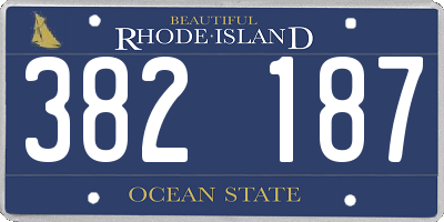 RI license plate 382187