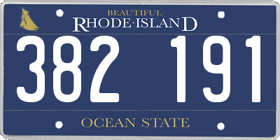 RI license plate 382191