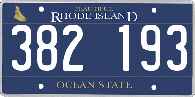 RI license plate 382193