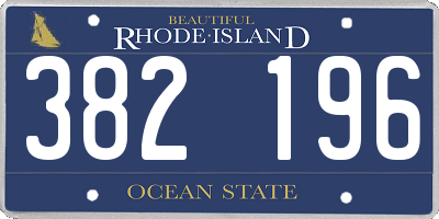 RI license plate 382196