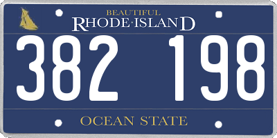 RI license plate 382198