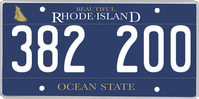 RI license plate 382200