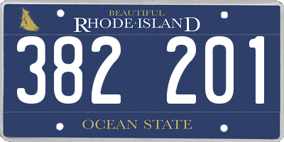 RI license plate 382201