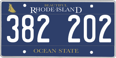 RI license plate 382202