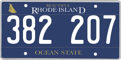RI license plate 382207
