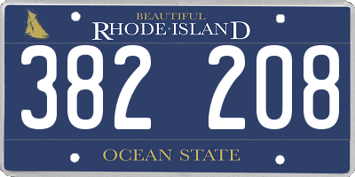 RI license plate 382208
