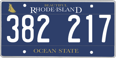 RI license plate 382217
