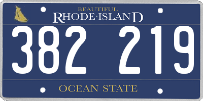 RI license plate 382219