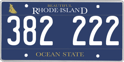 RI license plate 382222