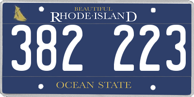 RI license plate 382223