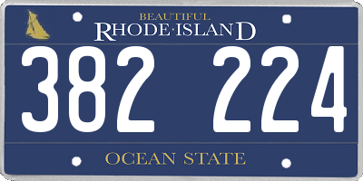 RI license plate 382224