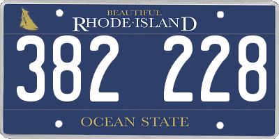 RI license plate 382228