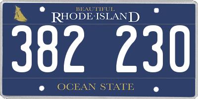 RI license plate 382230