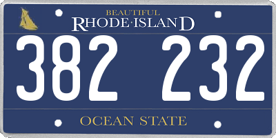 RI license plate 382232