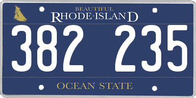 RI license plate 382235