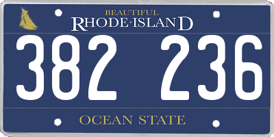 RI license plate 382236