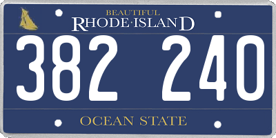 RI license plate 382240