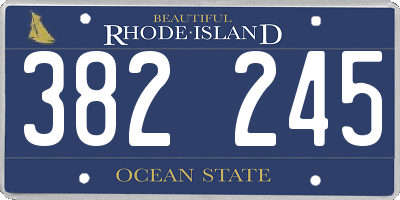 RI license plate 382245