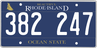 RI license plate 382247