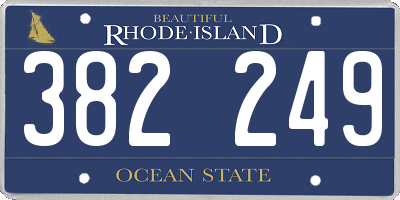 RI license plate 382249