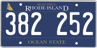 RI license plate 382252