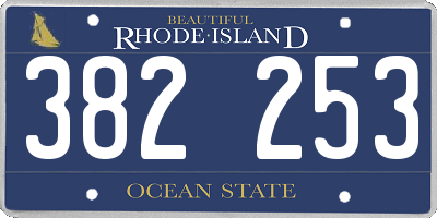 RI license plate 382253