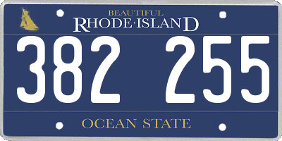 RI license plate 382255