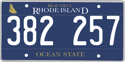 RI license plate 382257