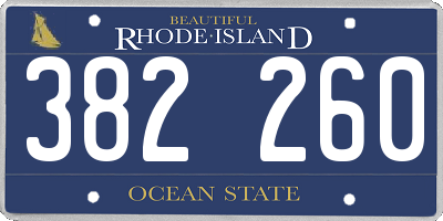 RI license plate 382260