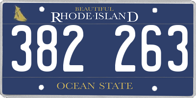 RI license plate 382263