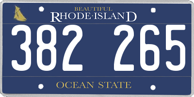 RI license plate 382265