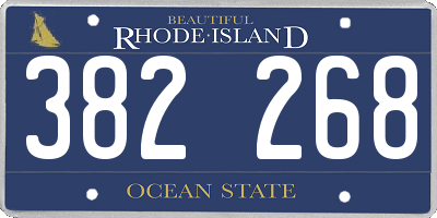 RI license plate 382268