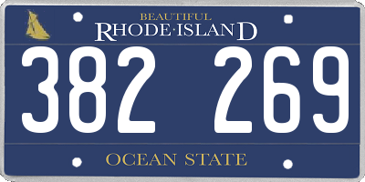 RI license plate 382269