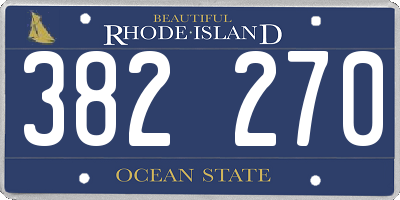 RI license plate 382270