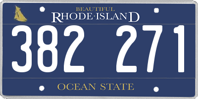RI license plate 382271