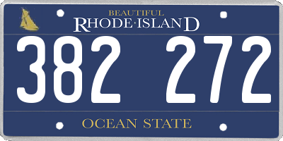 RI license plate 382272